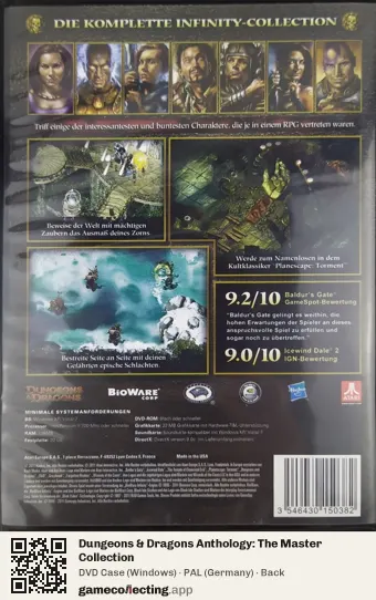 Dungeons & Dragons Anthology: The Master Collection Computer, Germany box back