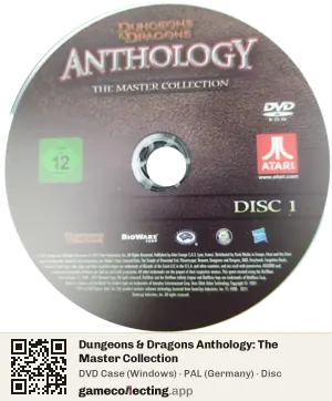 Dungeons & Dragons Anthology: The Master Collection Computer, PAL disc