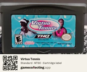 Virtua Tennis Game Boy Advance, NTSC cartridge label
