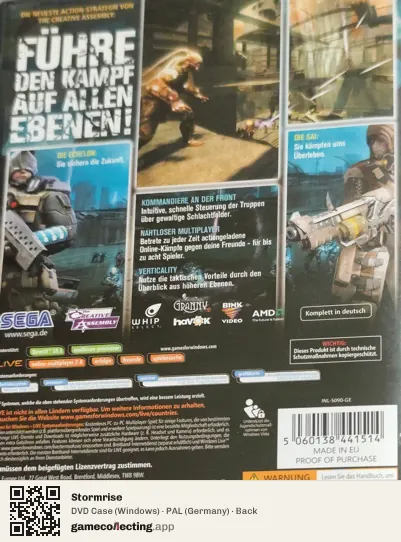 Stormrise Computer, Germany box back