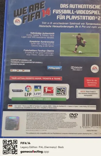 FIFA 14 PlayStation 2, Germany box back