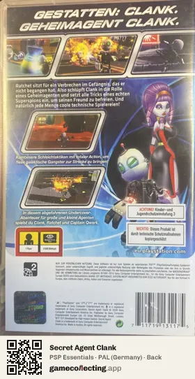 Secret Agent Clank PlayStation Portable, Germany box back