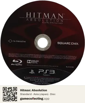 Hitman: Absolution PlayStation 3, Asia disc