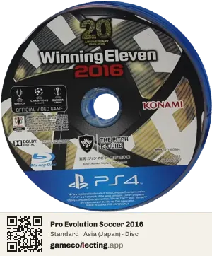 Pro Evolution Soccer 2016 PlayStation 4, Asia disc