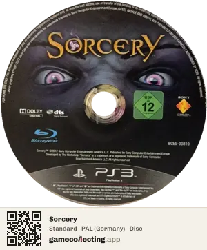 Sorcery PlayStation 3, PAL disc