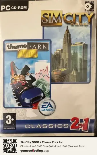 SimCity 3000 + Theme Park Inc. Computer, France box front