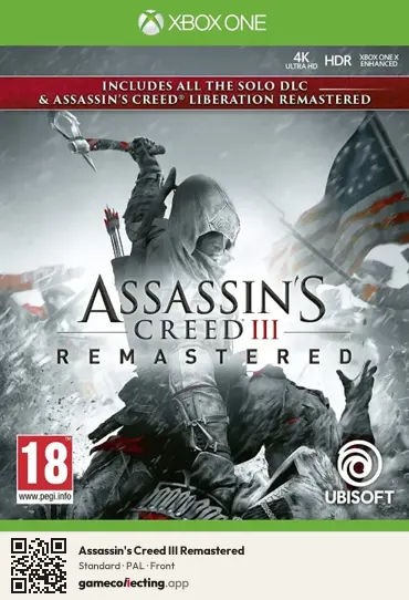 Assassin's Creed III Remastered Xbox One, PAL box front