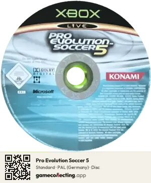 Pro Evolution Soccer 5 Xbox, PAL disc
