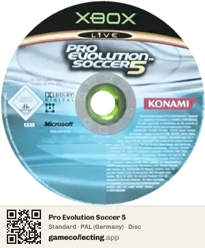 Pro Evolution Soccer 5 Xbox, PAL disc