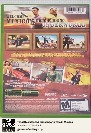 Total Overdose: A Gunslinger's Tale in Mexico Xbox, NTSC box back