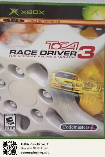 TOCA Race Driver 3 Xbox, NTSC box front