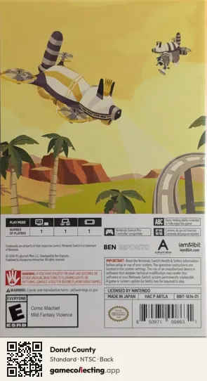 Donut County Nintendo Switch, NTSC box back