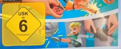 Nintendo Switch Sports, the USK square on its front