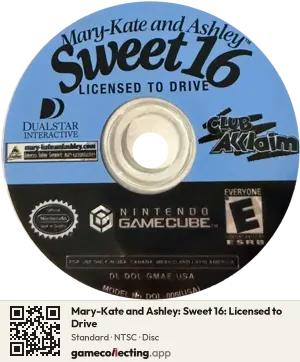 Mary-Kate and Ashley: Sweet 16: Licensed to Drive Nintendo GameCube, NTSC disc