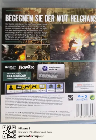 Killzone 2 PlayStation 3, Germany box back