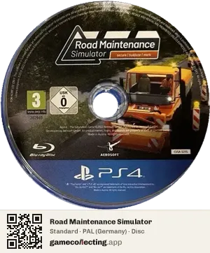 Road Maintenance Simulator PlayStation 4, PAL disc