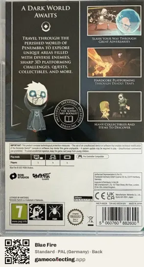 Blue Fire Nintendo Switch, Germany box back
