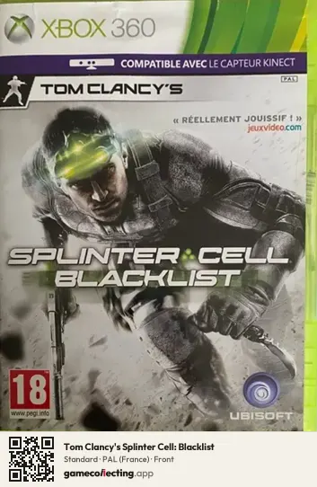 Tom Clancy's Splinter Cell: Blacklist Xbox 360, France box front