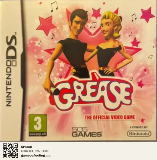 Grease Nintendo DS, PAL box front