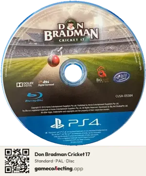 Don Bradman Cricket 17 PlayStation 4, PAL disc