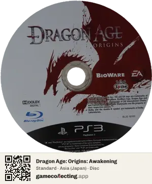 Dragon Age: Origins: Awakening PlayStation 3, Asia disc
