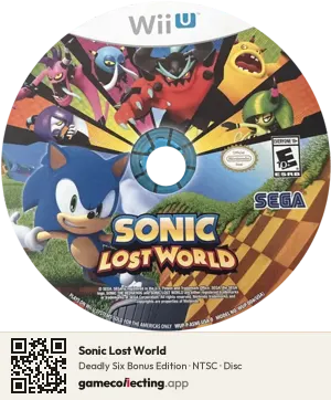 Sonic Lost World Nintendo Wii U, NTSC disc