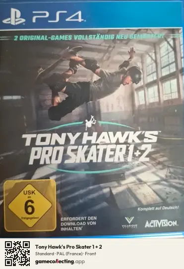 Tony Hawk's Pro Skater 1 + 2 PlayStation 4, France box front