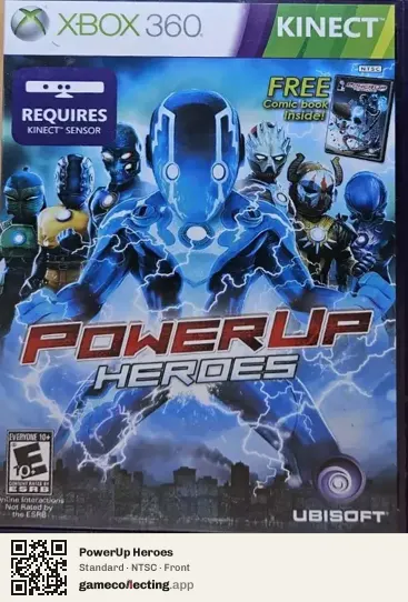 PowerUp Heroes Xbox 360, NTSC box front