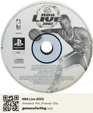 NBA Live 2002 PlayStation, PAL disc