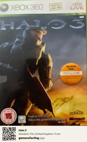 Halo 3 Xbox 360, United Kingdom box front