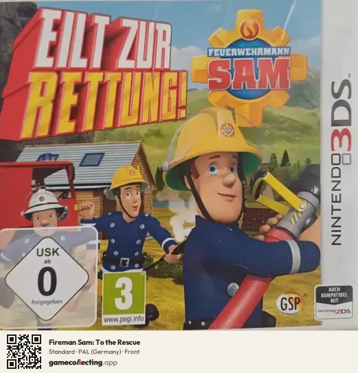 Fireman Sam: To the Rescue Nintendo 3DS, Germany box front