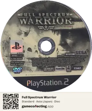 Full Spectrum Warrior PlayStation 2, Asia disc