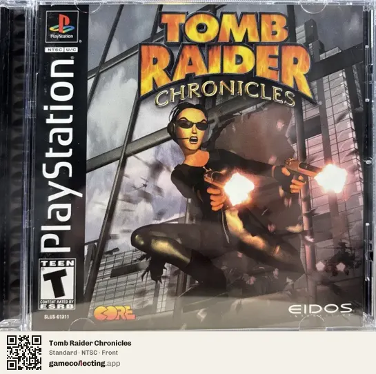 Tomb Raider Chronicles PlayStation, NTSC box front