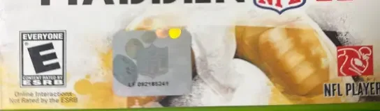 Madden NFL 11, the ESRB box on its front