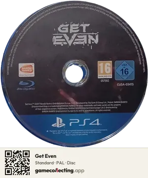 Get Even PlayStation 4, PAL disc