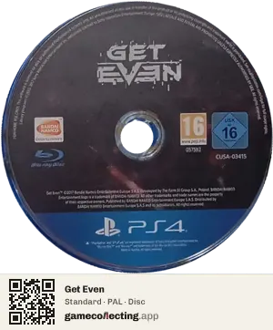 Get Even PlayStation 4, PAL disc