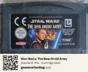 Star Wars: The New Droid Army Game Boy Advance, PAL cartridge label