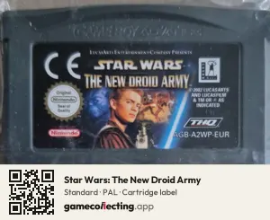 Star Wars: The New Droid Army Game Boy Advance, PAL cartridge label