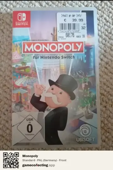 Monopoly Nintendo Switch, Germany box front