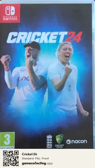 Cricket 24 Nintendo Switch, PAL box front