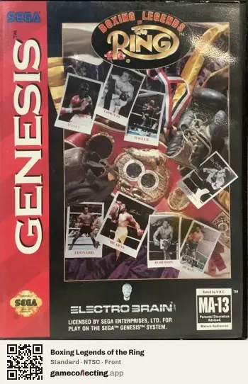 Boxing Legends of the Ring Sega Mega Drive / Genesis, NTSC box front