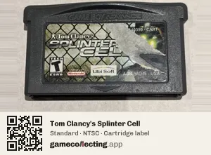 Tom Clancy's Splinter Cell Game Boy Advance, NTSC cartridge label