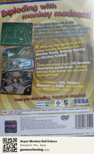 Super Monkey Ball Deluxe PlayStation 2, PAL box back