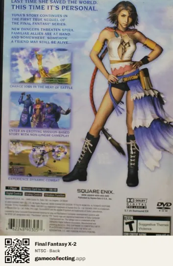 Final Fantasy X-2 PlayStation 2, NTSC box back