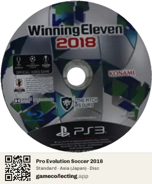 Pro Evolution Soccer 2018 PlayStation 3, Asia disc