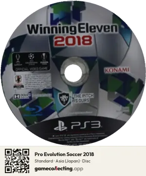 Pro Evolution Soccer 2018 PlayStation 3, Asia disc