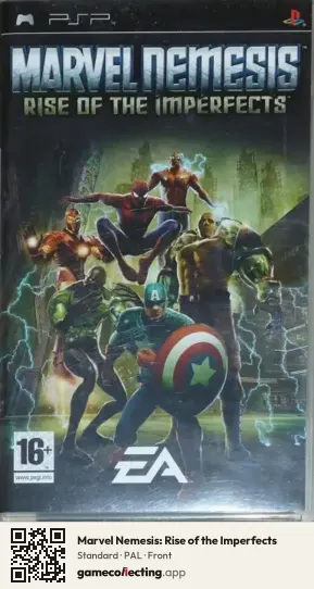 Marvel Nemesis: Rise of the Imperfects PlayStation Portable, PAL box front