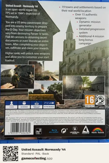 United Assault: Normandy '44 PlayStation 4, PAL box back