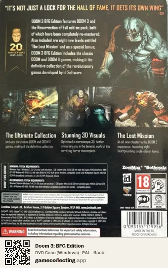 Doom 3: BFG Edition Computer, PAL box back