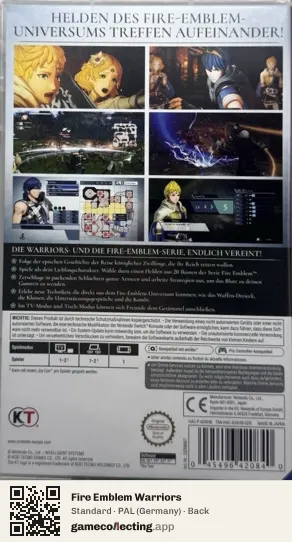 Fire Emblem Warriors Nintendo Switch, Germany box back